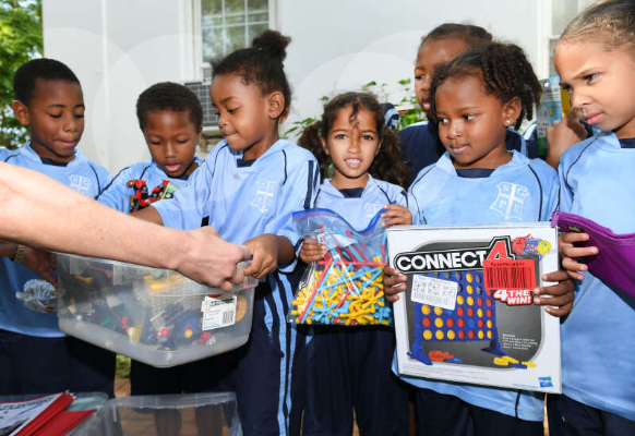 Support Public Schools delivers school supplies to St George's Preparatory School (Photograph by Akil Simmons)